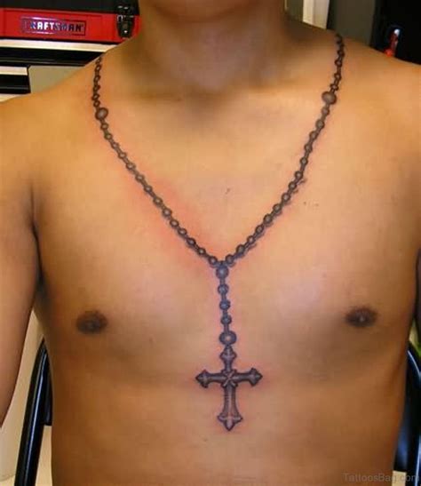 rosary tattoo on chest